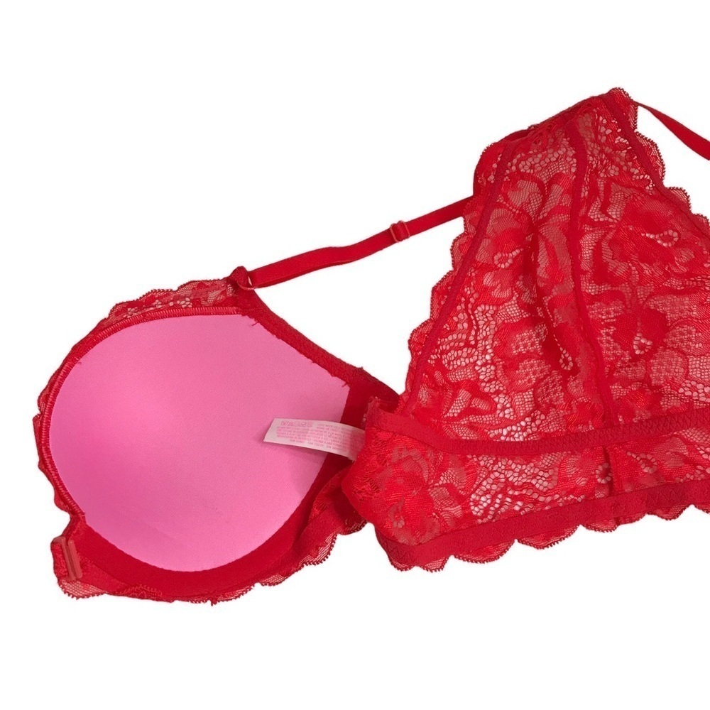 Victoria’s Secret PINK Red Lace Date Racerback Bra Size 34C - Picture 8 of 11
